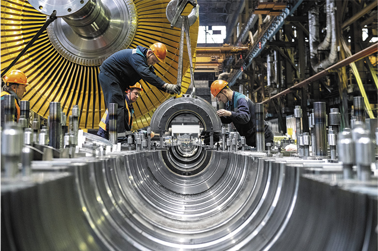 Сборка быстроходной паровой&nbsp;турбины для АЭС.